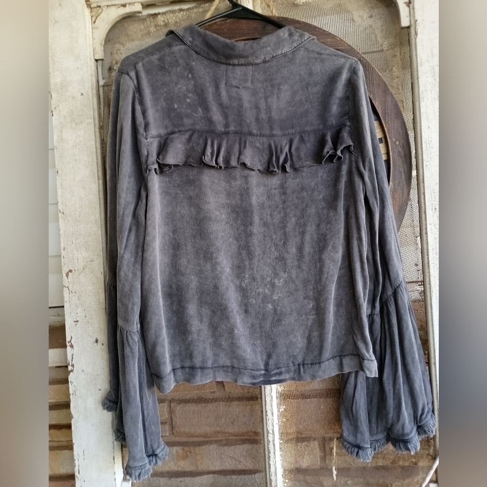 Chaser Women's Gray Vintage Wash Light Weight Jacket_Small - Picture 5 of 6